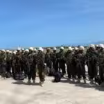 The arrival of the first 400 police officers of the Kenyan forces in Haiti. Photo: Haïti Liberté.
