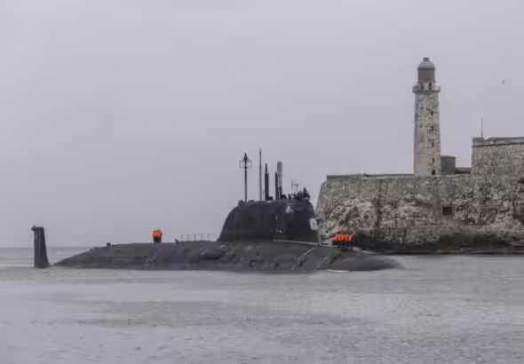 A US Navy submarine has arrived in Guantanamo Bay, Cuba, in a show of force as a fleet of Russian warships gathers for planned military exercises in the Caribbean Sea. Photo: Ismael Batista Ramírez.