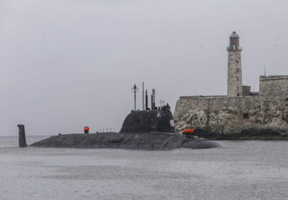 A US Navy submarine has arrived in Guantanamo Bay, Cuba, in a show of force as a fleet of Russian warships gathers for planned military exercises in the Caribbean Sea. Photo: Ismael Batista Ramírez.