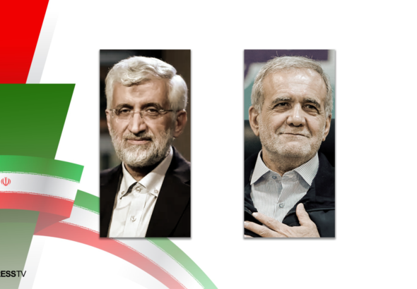 Former top nuclear negotiator Saeed Jalili (left) and former health minister Masoud Pezeshkian (right) head to a runoff election on July 5, 2024. Photo: PressTV.