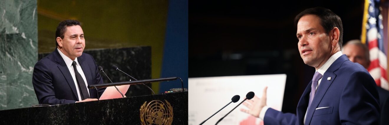 Venezuelan Permanent Representative to the UN Samuel Moncada (left) and US Republican Senator Marco Rubio (right). File photo.