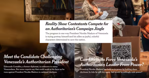 Compilation of New York Times (NYT) headlines. Photo: FAIR.