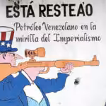A political cartoon shows the US targeting Venezuela for its oil resources. Photo: contrainfo.com.