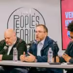 Venezuelan FM Yván Gil Pinto with Carlos Ron and Manolo De Los Santos. Photo: Wyatt Souers.