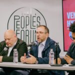 Venezuelan FM Yván Gil Pinto with Carlos Ron and Manolo De Los Santos. Photo: Wyatt Souers.