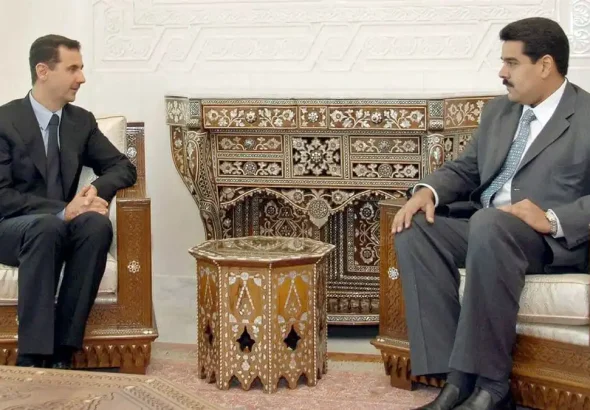 Syrian President Bashar al-Assad and Venezuelan President Nicolás Maduro during the latter's state visit to Syria. Photo: Presidential Press.