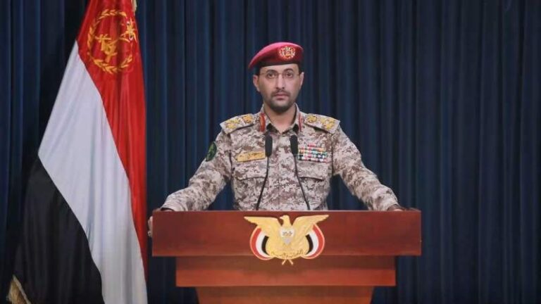 The screenshot captured from a video released by the Houthi group on Jan. 22, 2024, shows Houthi military spokesman Yahya Sarea making a statement in Sanaa, Yemen. Photo: Xinhua.