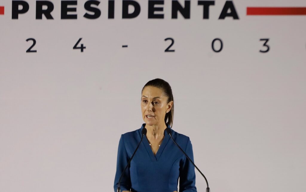 Claudia Sheinbaum, Mexico’s president-elect, announces her cabinet picks at the Interactive Museum of Economics in Mexico City on June 20, 2024. Photo: Gerardo Vieyra/NurPhoto/Getty Images.