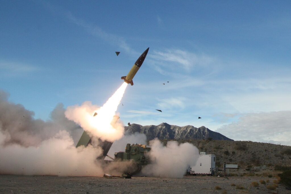 An Army Tactical Missile System during live-fire testing at White Sands Missile Range in New Mexico in December 2021. Photo: John Hamilton/White Sands Missile Range/file photo.