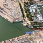 A screen grab from the nine-minute video published by the Military Media of the Islamic Resistance in Lebanon, showing one of its reconnaissance drones flying over the Haifa Bay area in occupied Palestine. Photo: Islamic Resistance in Lebanon Military Media.