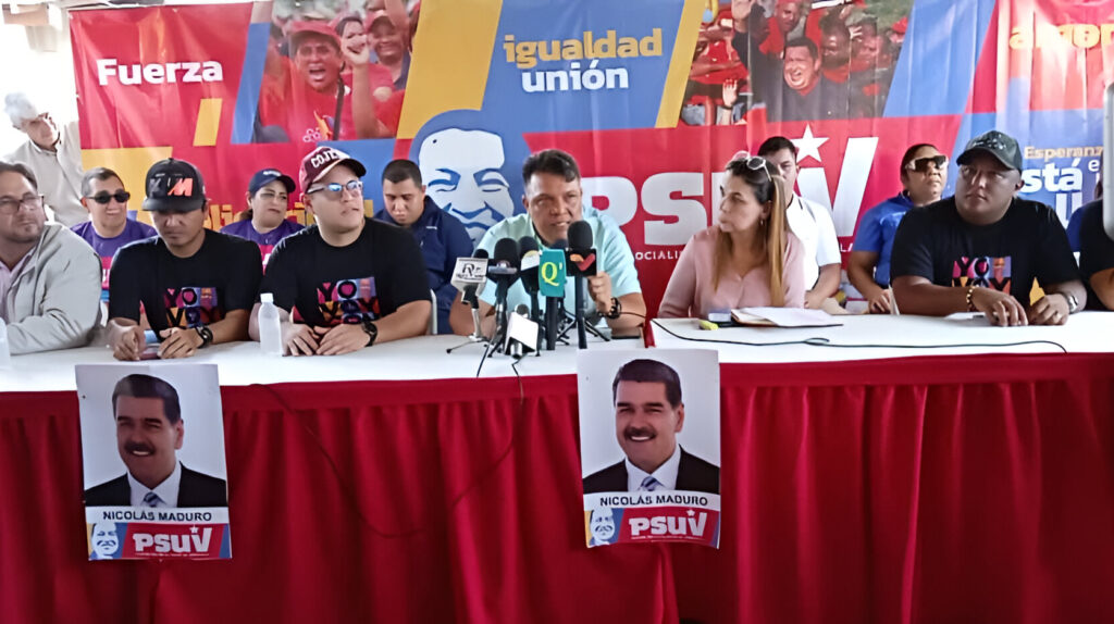Opposition mayor of Tinaco, Cojedes state, Venezuela, joins the United Socialist Party of Venezuela (PSUV) in the campaign for President Maduro re-election. In a press conference next to PSUV leader Iris Varela on June 7, 2024. Photo: X/@PartidoPSUV.