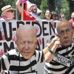 Pro-Palestinian and anti-genocide protestors near the White House, Washington DC. Photo: AFP.