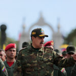 Venezuelan President Nicolás Maduro walking through the Carabobo Battle Memorial, escorted by Defense Minister Vladimir Padrino (right) near Valencia, Carabobo state on June 24, 2024. Photo: Presidential Press.