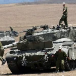 Israeli tanks are positioned near kibbutz Kfar Aza. Photo: Sputnik/file photo.