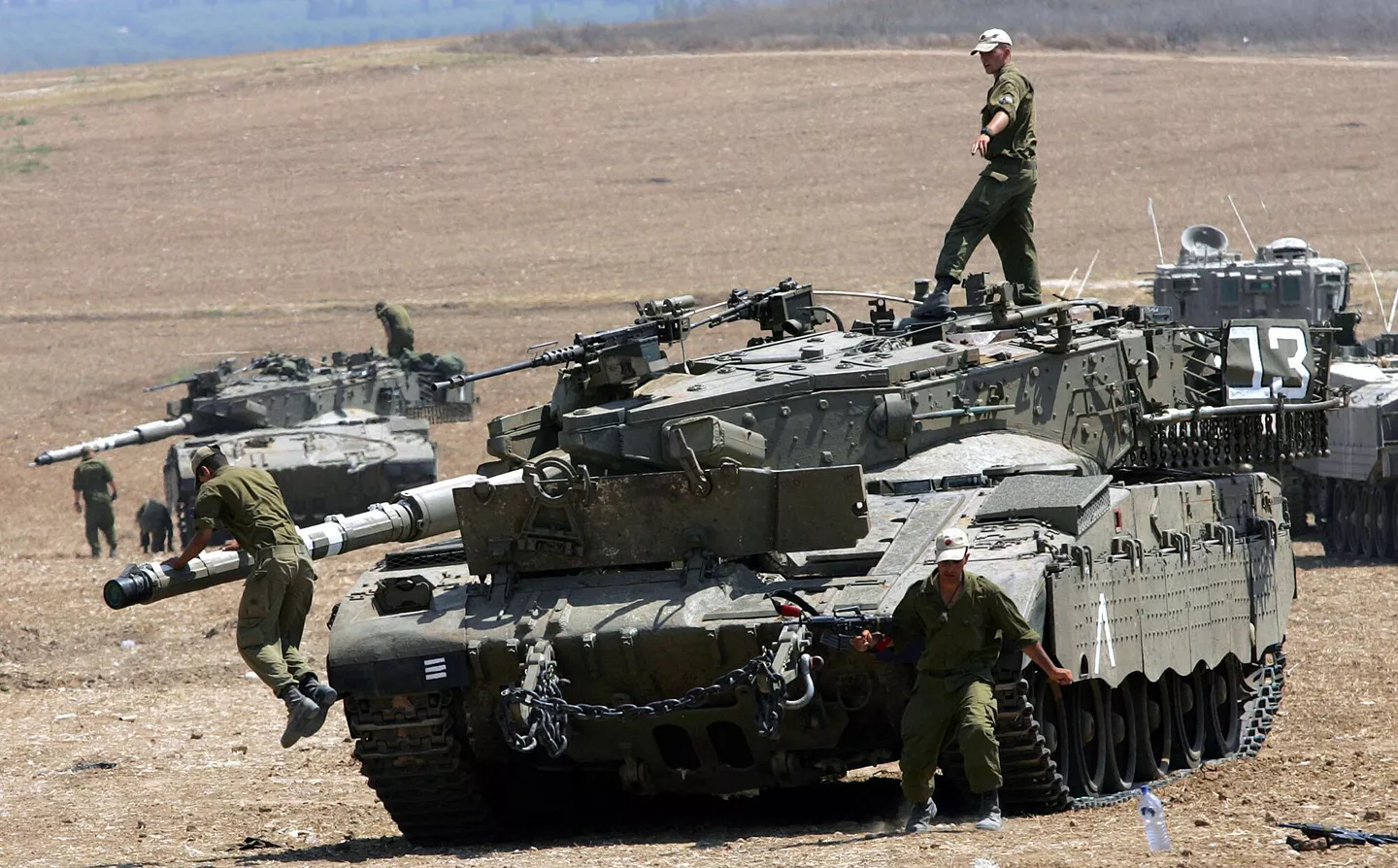 Tanques israelíes apostados cerca del kibutz Kfar Aza. Foto: Sputnik/archivo.