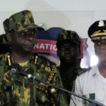 Kenyan MSS chief Godfrey Otunge (left) and new PNH chief Normil Rameau (right) during their Jul. 8, 2024 press conference to announce that they were “evaluating and planning” their next moves. Photo: Haïti Liberté.