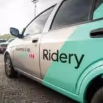 Car with the branding of Venezuelan ride-sharing app Ridery. File photo.