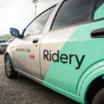 Car with the branding of Venezuelan ride-sharing app Ridery. File photo.