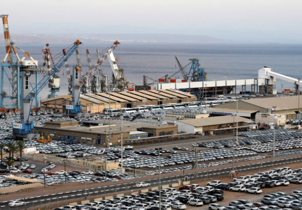 The Eilat port in the occupied Palestinian territories. Photo: Reuters.