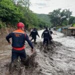 Venezuelan emergency response teams deployed in Cumanacoa, Sucre state, Venezuela, a town severely affected by the flooding of the Manzanares River after the passage of Hurricane Beryl. Photo: X/@RCamachoVzla.
