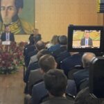 Venezuelan Foreign Minister Yván Gil addressing the diplomatic corps accredited to Caracas regarding the upcoming presidential elections, Wednesday, July 10, 2024. Photo: X/@LeonelTeleSUR.