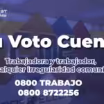 A banner spread by the Venezuelan Ministry for Labor informing the public about a hotline it launched to defend the right to vote of all workers. Photo: X/@AlexisJCorredor.