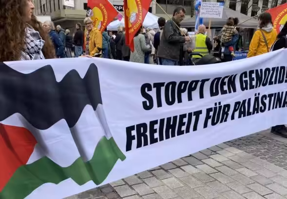 Palestine solidarity rally in Duisburg, Germany. Photo: KO.