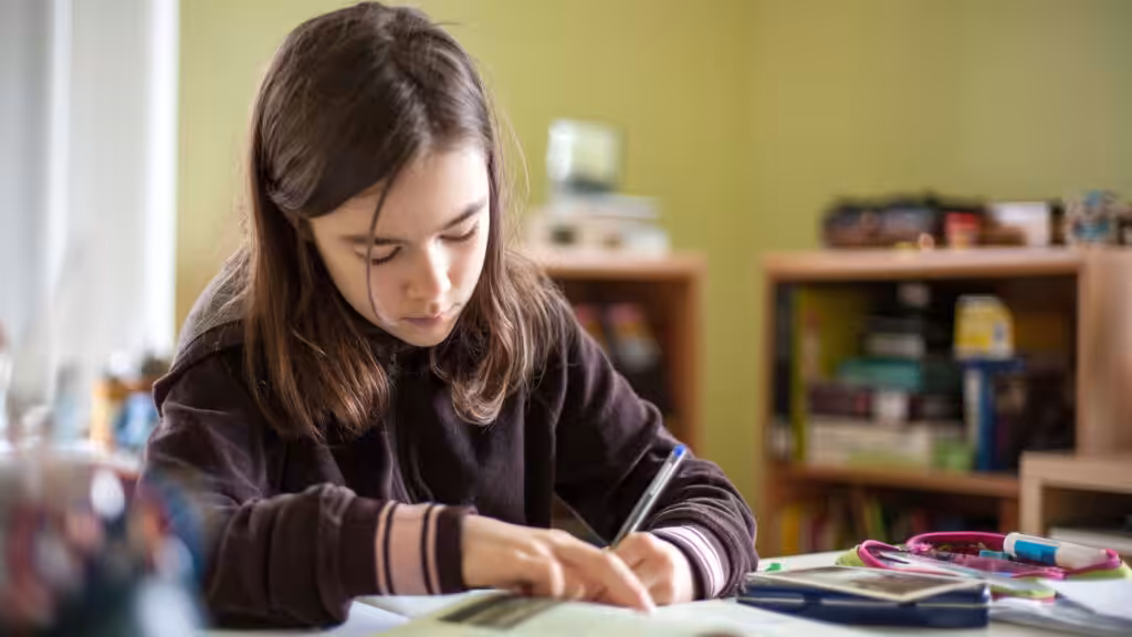 A girl studying. File photo.