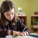 A girl studying. File photo.
