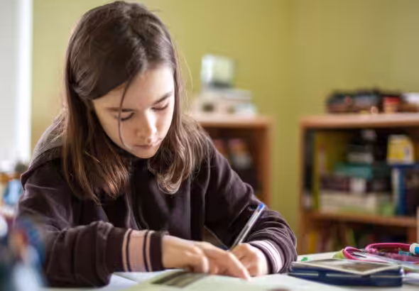 A girl studying. File photo.