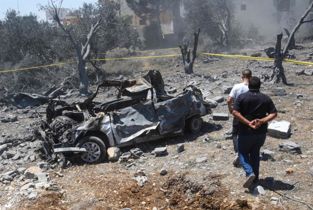 The aftermath of an Israeli airstrike on Lebanon's southern village of Jmaijmeh, July 19, 2024. Photo: Mahmoud Zayyat/AFP.