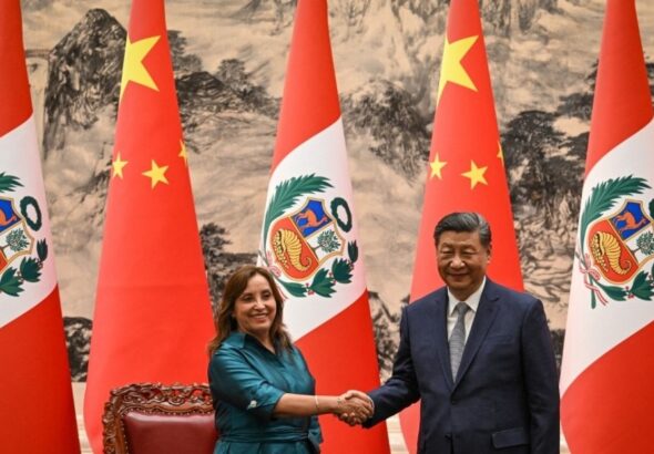 Featured image: Peruvian de facto President Dina Boluarte (left) and Chinese President Xi Jinping (right) in Beijing, China, June 28, 2024. Photo: Jade Gao/AFP.