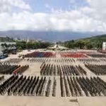 Venezuelan soldiers in the Military Academy esplanade before the beginning of the military parade to celebrate the 213th anniversary of the independence of Venezuela, Caracas, July 5, 2024. Photo: Presidential Press.