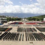 Venezuelan soldiers in the Military Academy esplanade before the beginning of the military parade to celebrate the 213th anniversary of the independence of Venezuela, Caracas, July 5, 2024. Photo: Presidential Press.
