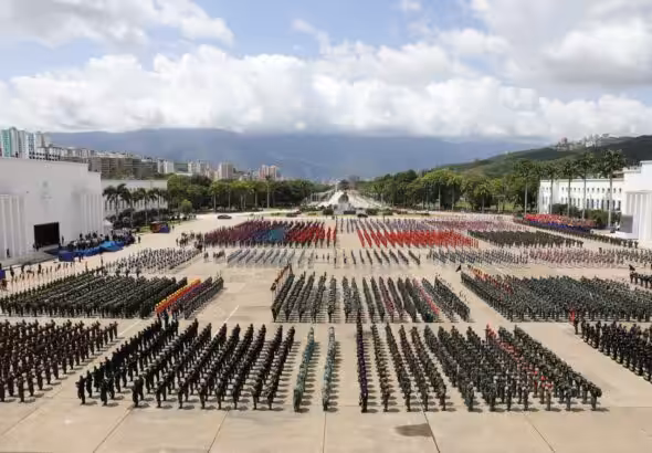 Venezuelan soldiers in the Military Academy esplanade before the beginning of the military parade to celebrate the 213th anniversary of the independence of Venezuela, Caracas, July 5, 2024. Photo: Presidential Press.