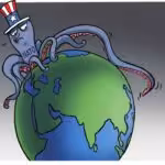 A cartoon depicting the US Empire as an octopus over the world. Photo: Liu Rui/GT.