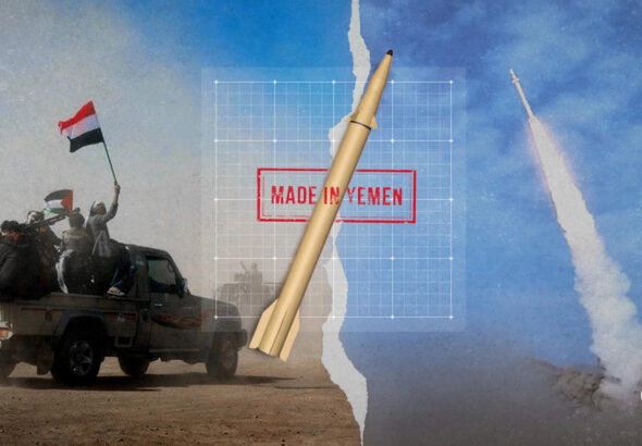 Yemeni fighters (Left) and hypersonic missiles (Center & Left). Photo: The Cradle.