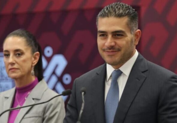 Mexico’s President-elect Claudia Sheinbaum (left) and Omar García Harfuch (right). Photo: Facebook/@OGHarfuch/file photo.