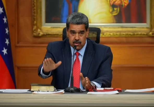 Venezuelan President Nicolas Maduro conducting a press conference with international journalists at Miraflores Palace, Caracas, on July 31, 2024. Photo: CNN.