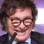 Argentina's president, Javier Milei, during a speech he gave in his bunker on the day of the general elections in 2023. Photo: Marcelo Capece/file photo.