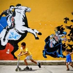 Graffiti showing Simon Bolivar. Photo: Meridith Kohut/New York Times.