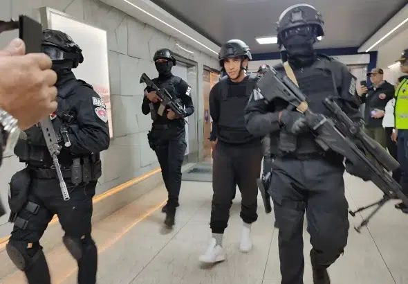Gerso Guerrero, brother of Héctor Guerrero Flores (aka El Niño Guerrero) upon his arrival to Venezuela after being extradited by Spain, on Thursday, July 11, 2024. Photo: X/@CeballosIchaso1.