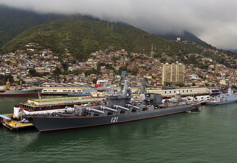 Russian antisubmarine ship Moskva at Venezuela's port of La Guaira, about 19 miles north of Caracas, on August 27, 2013. Photo: Luis Acosta/AFP/Getty Images/file photo.