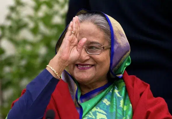 Former Bangladeshi Prime Minister Sheikh Hasina. Photo: Anupam Nath/AP.