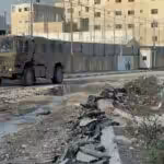 The Israeli occupation forces' military reinforcements enter the Nur Shams camp in Tulkarm, northern West Bank, Palestine, on August 28, 2024. Photo: Palestinian media.