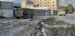 The Israeli occupation forces' military reinforcements enter the Nur Shams camp in Tulkarm, northern West Bank, Palestine, on August 28, 2024. Photo: Palestinian media.