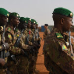 Malian soldiers formed for a military ceremony. Photo: Alain Jocard/AFP/file photo.