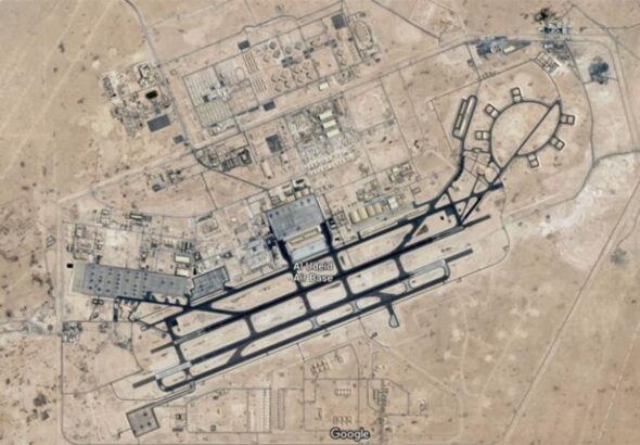 A satellite image of United States' Al-Udeid Air Base located in Doha, Qatar. Photo: Noor/Iran Front Page.