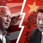Photo composition showing US President Joe Biden and Chinese President Xi Jinping. File photo.