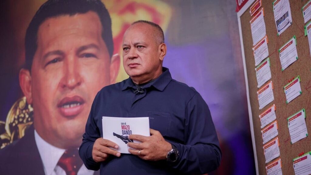 Diosdado Cabello, first vice president of the United Socialist Party of Venezuela, in his TV program Con El Mazo Dando, August 15, 2024. Photo: X/@PrimiciasVenezuela.